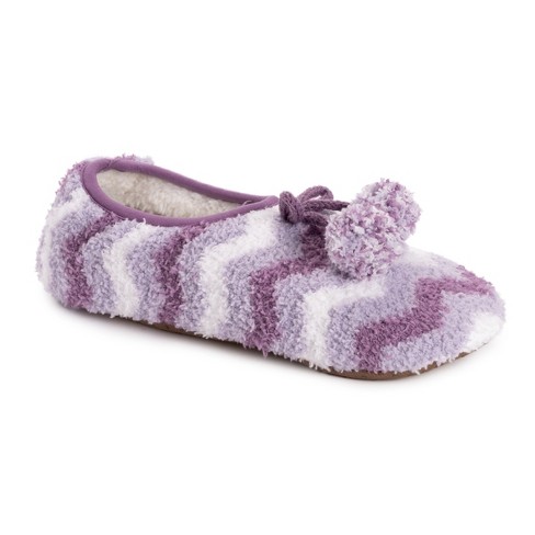 Muk Luks Women's Terry Ballerina Slipper Sock-violet S/m (5-7) : Target