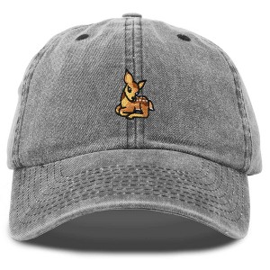 Dalix Fawn Embroidered Cotton Dad Hat Deer Adjustable Casual Baseball Cap Nature - 1 of 4
