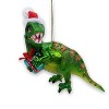 Green Christmas T-Rex Glass Ornament| OrnamentallyYou - 4 of 4