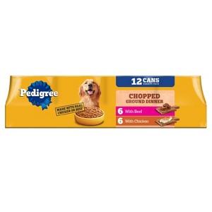 Pedigree Chopped Ground Dinner Chicken and Beef Flavor Variety Pack Wet Dog Food - 13.2oz - 1 of 4