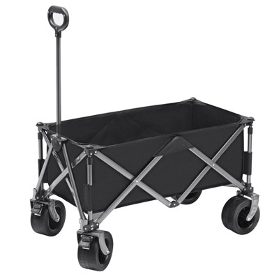 SKONYON Foldable Wagon Cart Collapsible Heavy Duty Utility Cart Extra Large Wheels, Holds Up to 600 Pounds