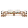 Tangkula 8PCS Acacia Wood Wicker Sofa Set Frame w/ Seat & Back Cushions Patio Mix Brown - 2 of 3