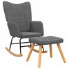 CLIHOME Modern Rocking Chair and Ottoman Set,Recliner Chair with Adjustable Headrest,Fabric Upholstered Glider for Living Room,Bedroom - 2 of 4