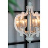 VYNXARIA 6-Light Distressed Cream Farmhouse Ceiling Lights, Vintage Pendant Chandelier with Adjustable Chain for Home Decor - 3 of 4