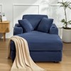 Hyleory Corduroy Chaise Lounge Chair Single Seater Recliner with Ottoman Modern Accent Chair for Living Room or Bedroom - 3 of 4