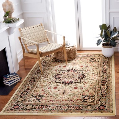 Lyndhurst Beige and Black 8' x 10' Synthetic Area Rug