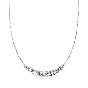 Ross-Simons Sterling Silver Byzantine-Link Center Necklace Size 18 - 1 of 3