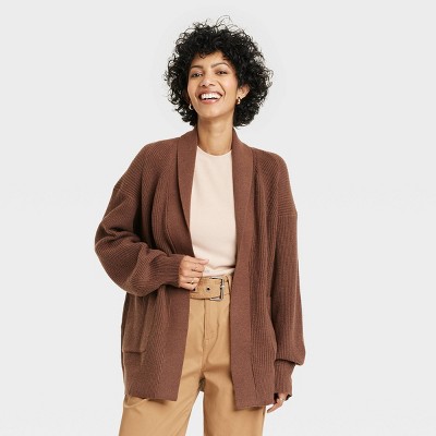 Women's Open-front Cardigan - Universal Thread™ Light Brown Xl : Target