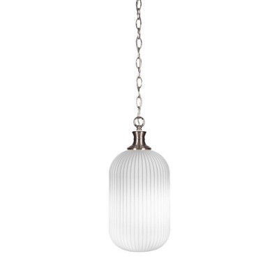 Toltec Lighting Carina 1 - Light Pendant in  Brushed Nickel with 8.25" Opal Frosted Shade