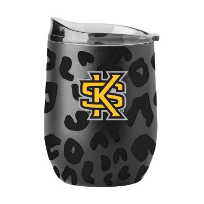 NCAA Kennesaw State Owls 16oz Black Leopard Stainless Steel Wine Tumbler