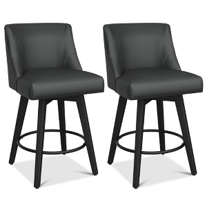Vipbear Swivel Bar Stools Set of 2 for Kitchen Counter, High-density Foam Cushion, Modern Upholstered Bar Chair with Back, for Bar, Kitchen - 1 of 4
