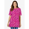 Woman Within Women's Plus Size Perfect Printed Short-Sleeve Boatneck Tunic - 4 of 4