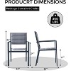 4-Piece Outdoor Dining Chair Set - Stackable Aluminum Patio Chairs with Armrests, 300LB Capacity Wide Seats for Garden Backyard Balcony - 2 of 4