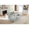 Dolonm 103.2 in. Corduroy L-Shaped Cloud Sectional 4-Seater Sofa Deep Seat Couch No Assembly（Black） - 4 of 4