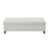 Sapphtopaz Modern Ottoman Upholstered Bench with Storage Bedroom Vanity Stool Tufted Stitching Bench for Living Room, Entryway - 3 of 4