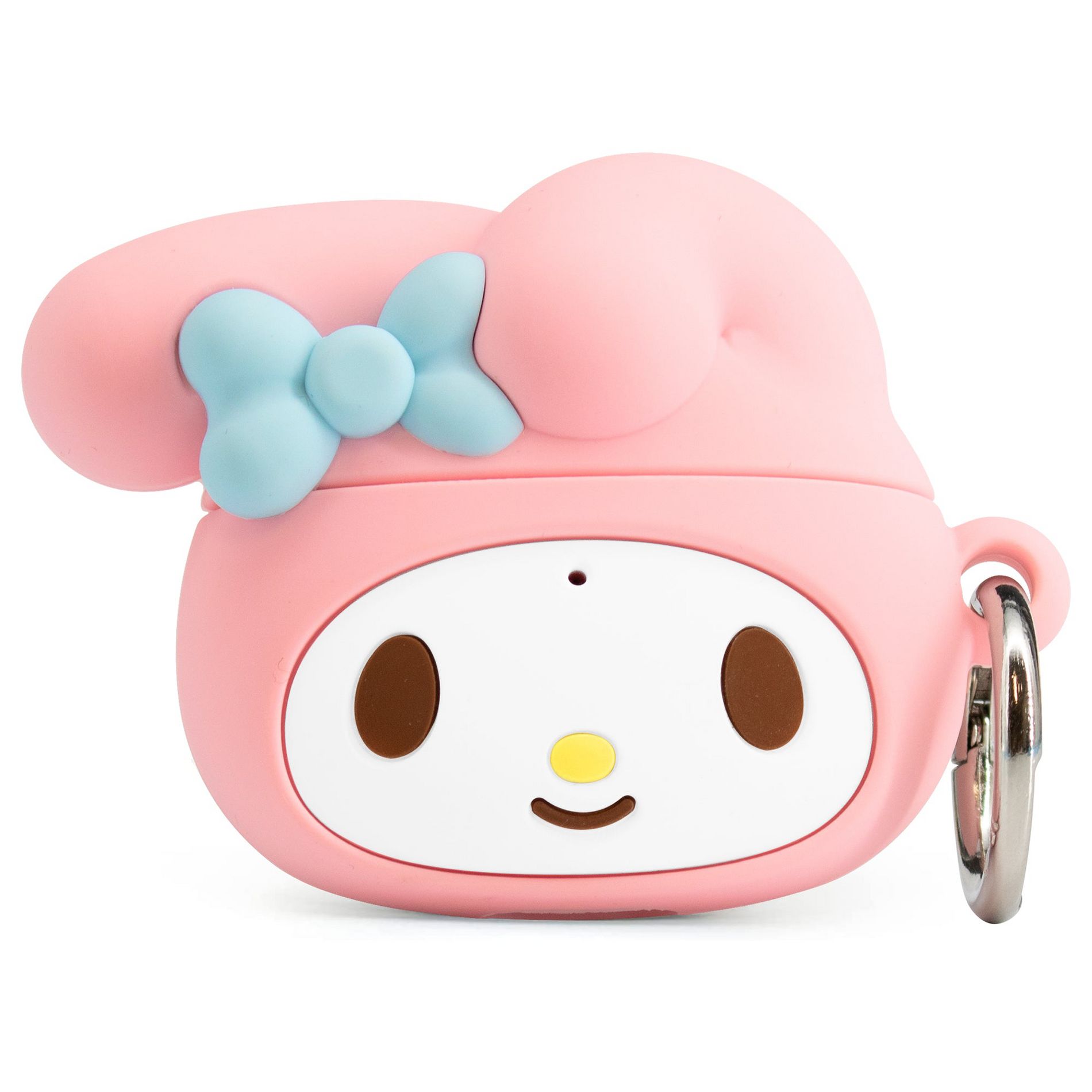 Hamee Electronic Case with Sanrio My Melody for Apple AirPods Silicone Type Protective Cover Carabiner Keychain Clip Included