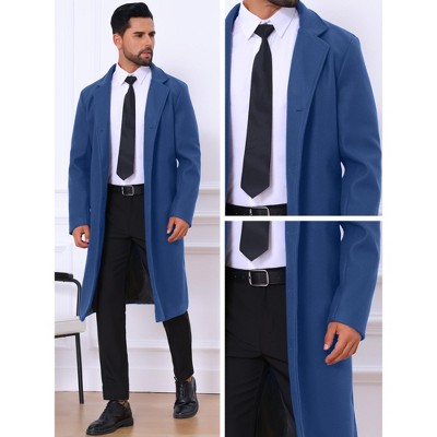 Lars Amadeus Men's Single Breasted Notch Lapel Formal Winter Long Overcoat XX Large Olive Green — фото 4