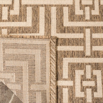Beige and Cream Synthetic Non-Slip Area Rug 2' 2" x 6'