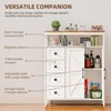 Storage Cabinet with 2 Doors & 4 Drawers, Pantry Cabinet, Floor Hutch Cupboard - 4 of 4