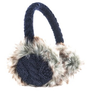 Cable Knit Adjustable Earmuffs With Faux Fur_Nirvanna Designs - 1 of 4