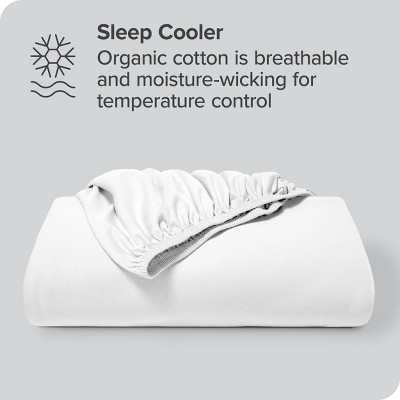 Twin XL White Organic Cotton Jersey Fitted Sheet