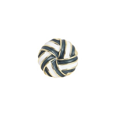 SOHI Women's Onyx Black:Chalk White The Candy Swirl Statement Ring