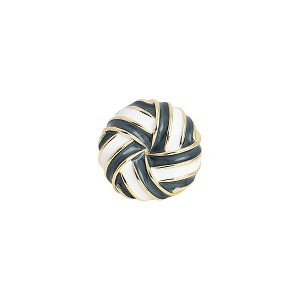 SOHI Women's Onyx Black:Chalk White The Candy Swirl Statement Ring - 1 of 4