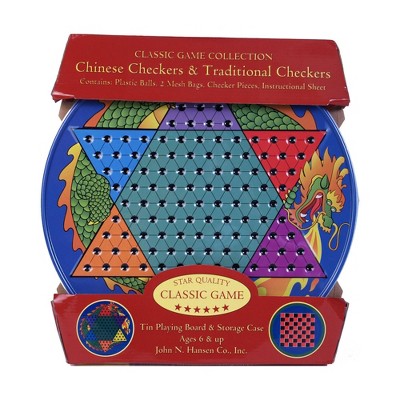 Chinese Checkers Game & Traditional Checkers Tin