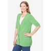Woman Within Plus Size Lightweight Short Sleeve V-Neck Cardigan - 4 of 4
