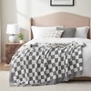 Snuggle Sac Checkered Throw Blanket Reversible Knitted Throw - 2 of 4