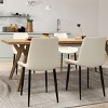 Set of 4 Dining Chairs PU Leather Seat Metal Legs Home Kitchen Accent Side Chair White - White - 4 of 4