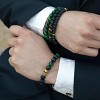 Crucible Men's Green Tiger Eye Stone with Hematite, Lava and Wood Bead Stretch Bracelets - 4 of 4