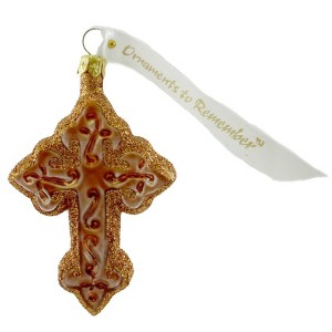 Ornaments To Remember 3.0 Inch Fleur De Lis Cross Religious French Mardi Gras Tree Ornaments - 1 of 1