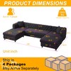 126" Modern Chenille U-Shaped Sectional Sofa with Two Chaise Lounges, Pull-Point Design, 2 Pillows, for Living Room & Bedroom - 2 of 4