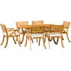 7-Piece Outdoor Acacia Wood Dining Set with Rectangular Table and 6 Cushioned Chair - 2 of 4