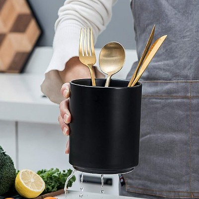 Bruntmor 5.6 Inches Large Ceramic Utensil Holder, Blue