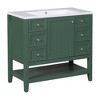 JUJABU 36'' Modern Bathroom Vanity with Ceramic Sink, 3 Drawers  & Open Shelf - 2 of 4