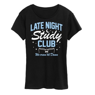 Women's - Instant Message - Late Night Study Club Short Sleeve Graphic T-Shirt