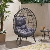 Coolbibila-Durable Iron Frame Mesh Design Egg Chair,Water-Resistant Cushions Egg Chair,Egg Chair Outdoor For All-Weather Durability - 2 of 4