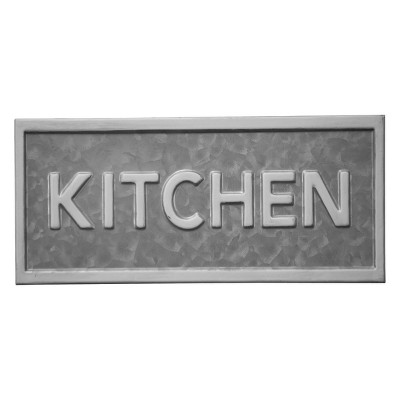 White and Galvanized Metal "Kitchen" Wall Décor - Foreside Home & Garden