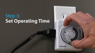 Black Waterproof Outdoor Dual Timer Outlet with 15A Capacity