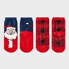 Toddler 2pk Cozy Christmas Santa Socks - Wondershop™ Red/Navy Blue 2T-3T - 2 of 3