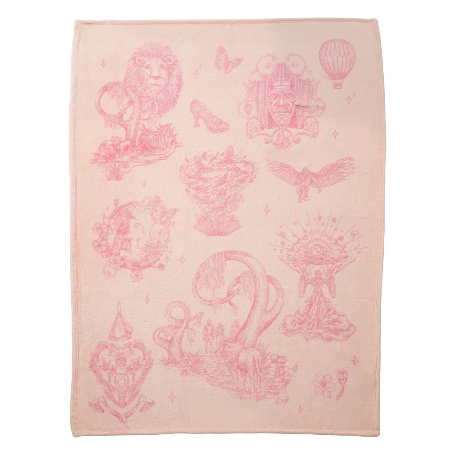 Wicked: For Good x Katie Kime Plush Throw Blanket Pink