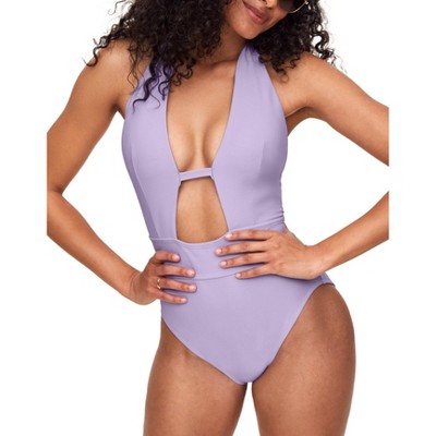 Adore Me Women's Brinlee One Piece Swimwear XL / Pastel Lilac Purple.