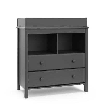 Storkcraft Alpine 2 Drawer Dresser with Removable Changing Table Topper - Gray