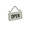 Small White and Black Enamel Open/Closed Wall Sign on Metal Hanger - Foreside Home & Garden - 3 of 4