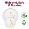 Smarty Had A Party 6.25" White w/ Gold Floral Round Plastic Pastry Plates - 120 pcs - 4 of 4
