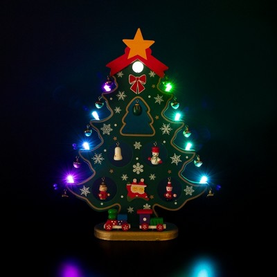 Northlight LED Lighted Tree Cut-Out with Miniature Ornaments Christmas Decoration - 11.5"