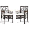 Costway 2pcs PE Wicker Patio Bistro Chairs Acacia Wood Armrests w/ Cushions Outdoor - 3 of 4