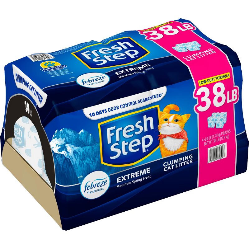 Fresh Step Extreme Scented Litter with the Power of Febreze Clumping Cat Litter - Mountain Spring, 4 of 15